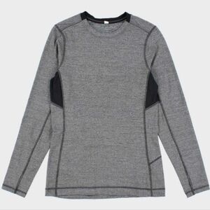 Lululemon Men's Mediumweight Long-sleeved Athletic Top, XL, Gray Black